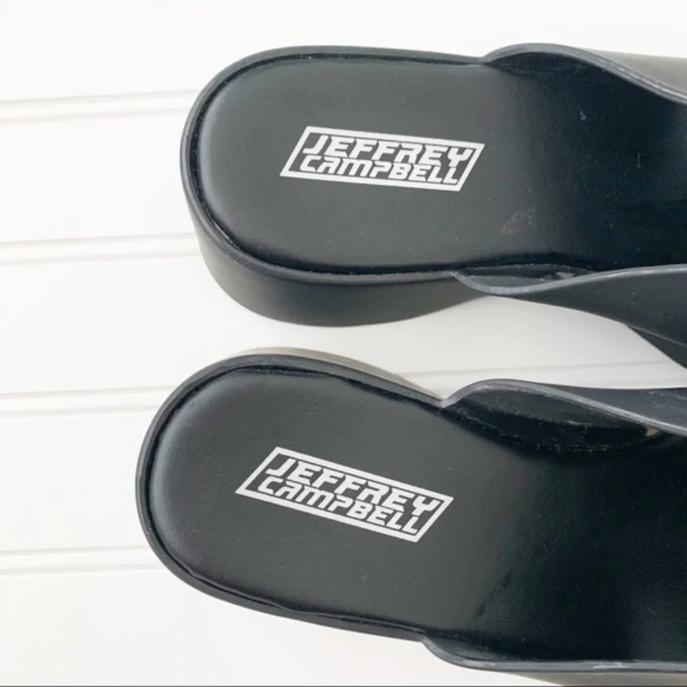 Jeffrey Campbell Womens 8 Jelly Slide Black Platforms